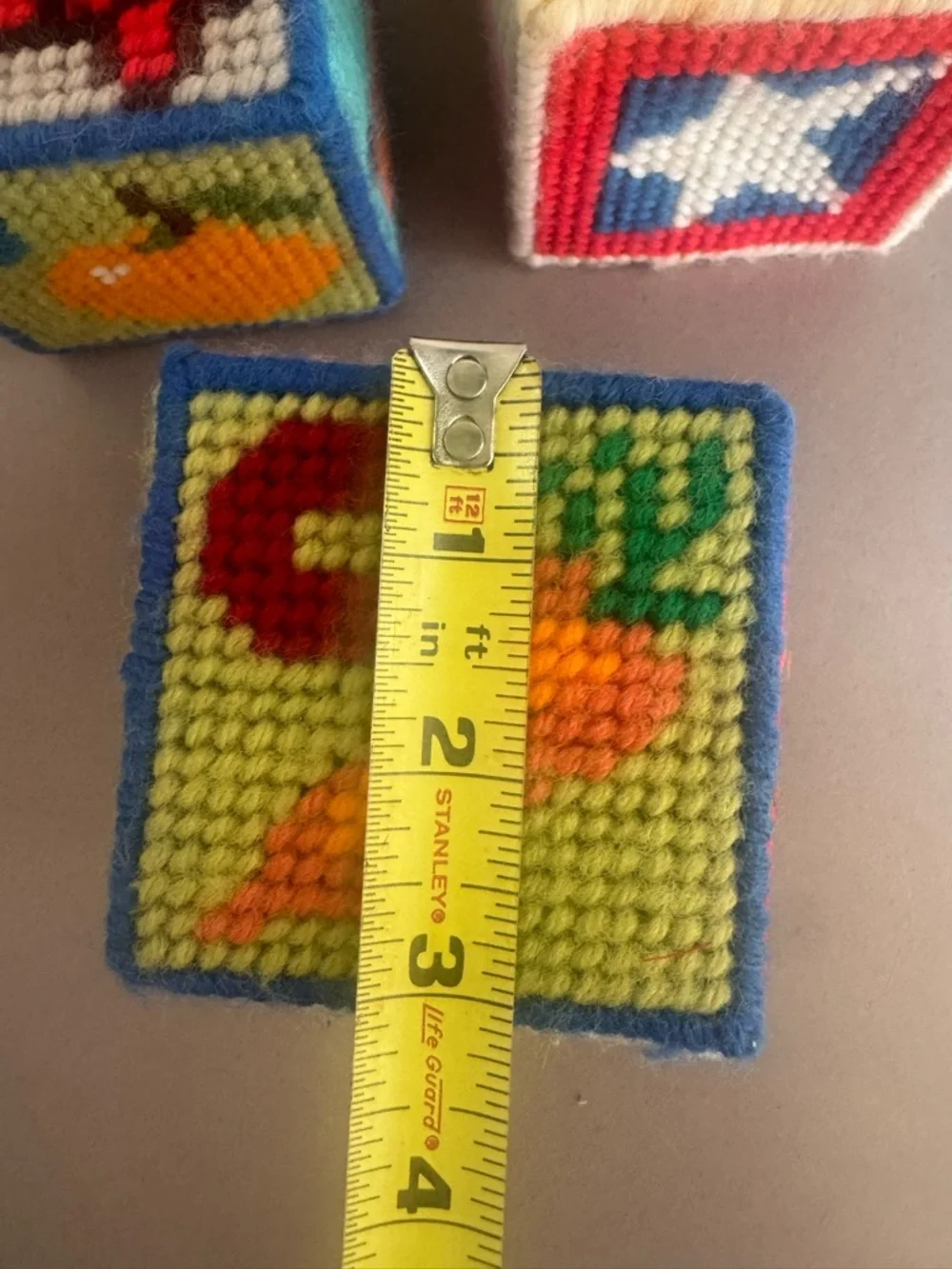 Vintage Handmade Kids Alphabet Plush Blocks - Multi-Color